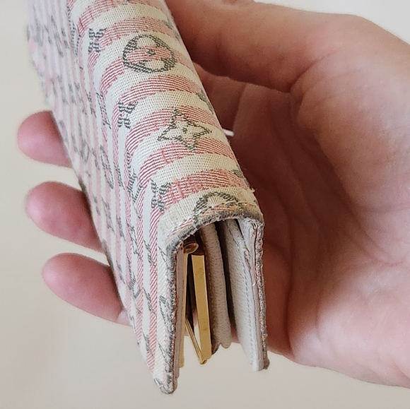 LOUIS VUITTON Mini Lin Kisslock Croisette Portefeuille Viennois Pink Wallet - Picture 8 of 10